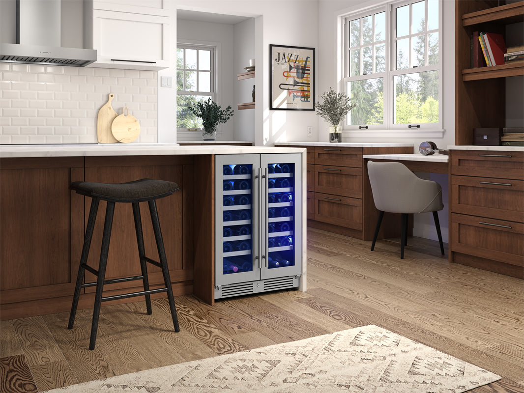 ZEPHYR PRW24C32CG 24&quot; French Door Dual Zone Wine Cooler