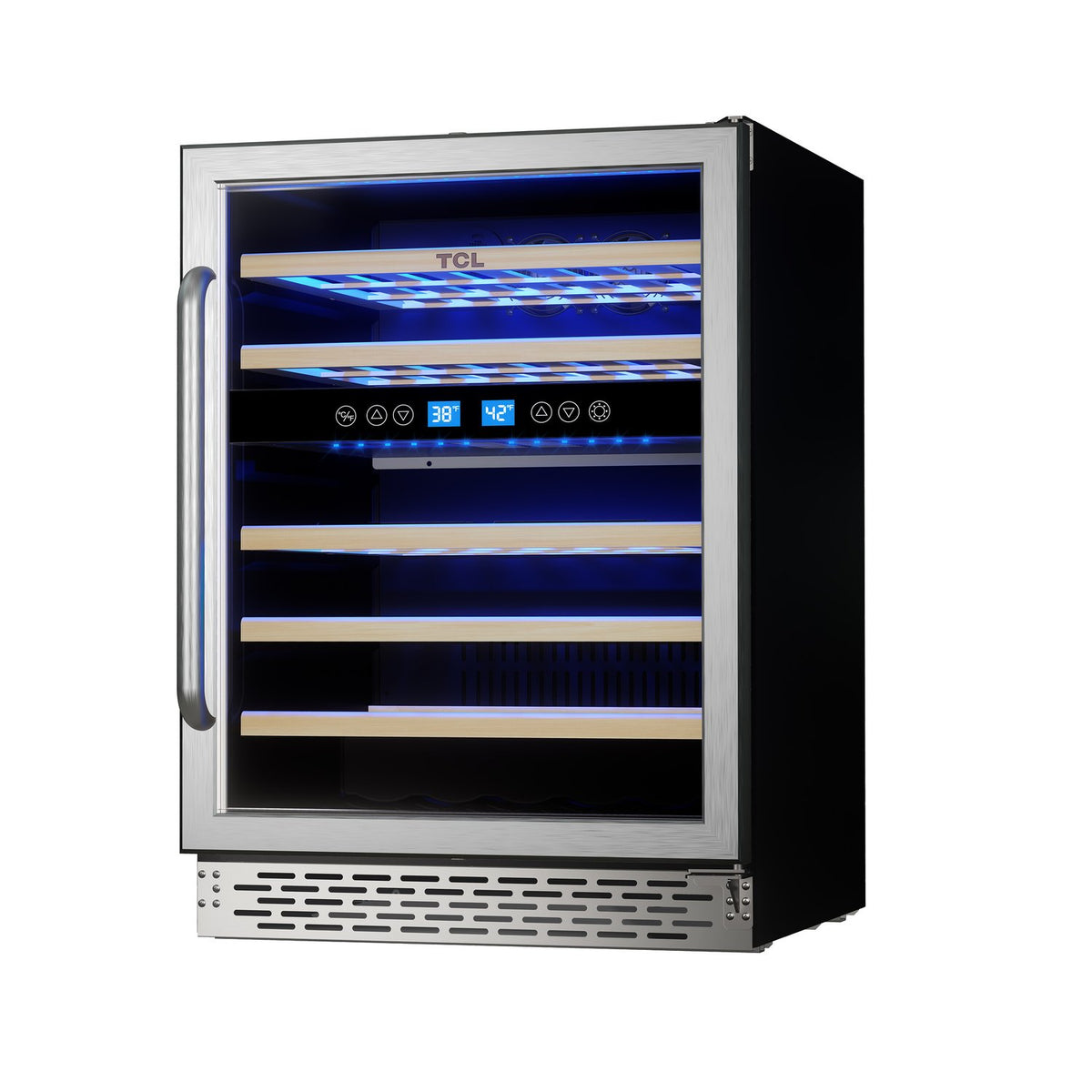 TCL TRW46B8AS 46 Bottle Dual Temperate Zone Wine Cooler - Stainless