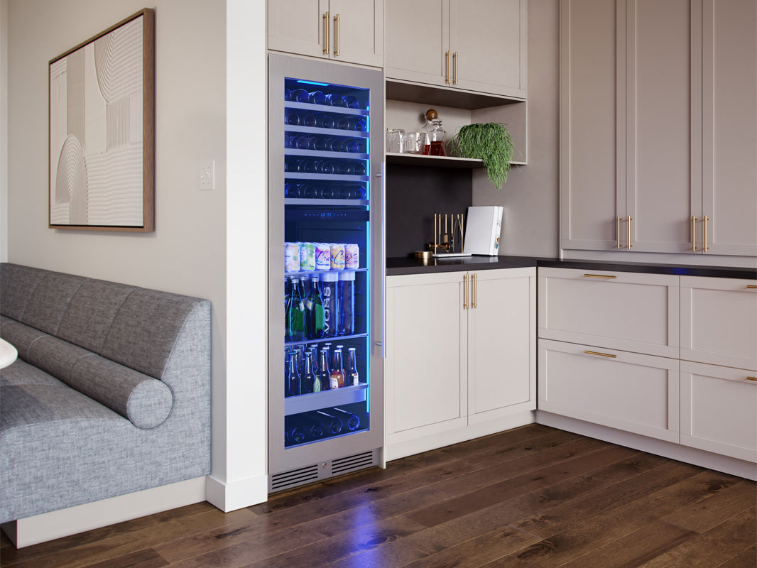 ZEPHYR PRWB24F02BG 24&quot; Full Size Dual Zone Wine &amp; Beverage Cooler