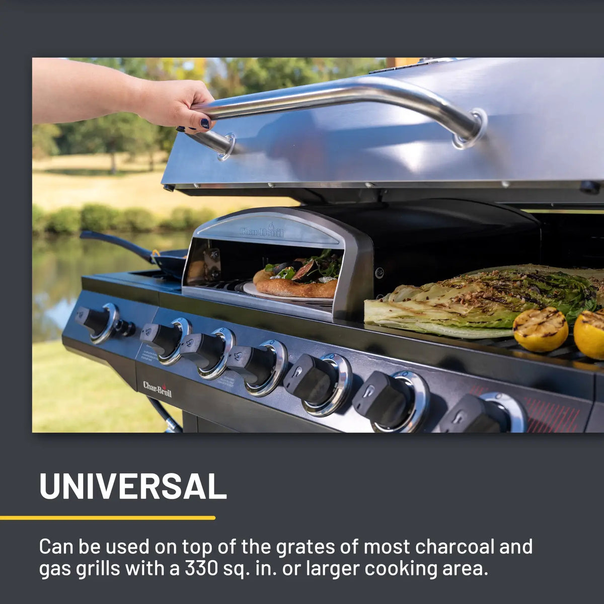 Char-Broil 2415977 Universal Pizza Oven Grill Accessory