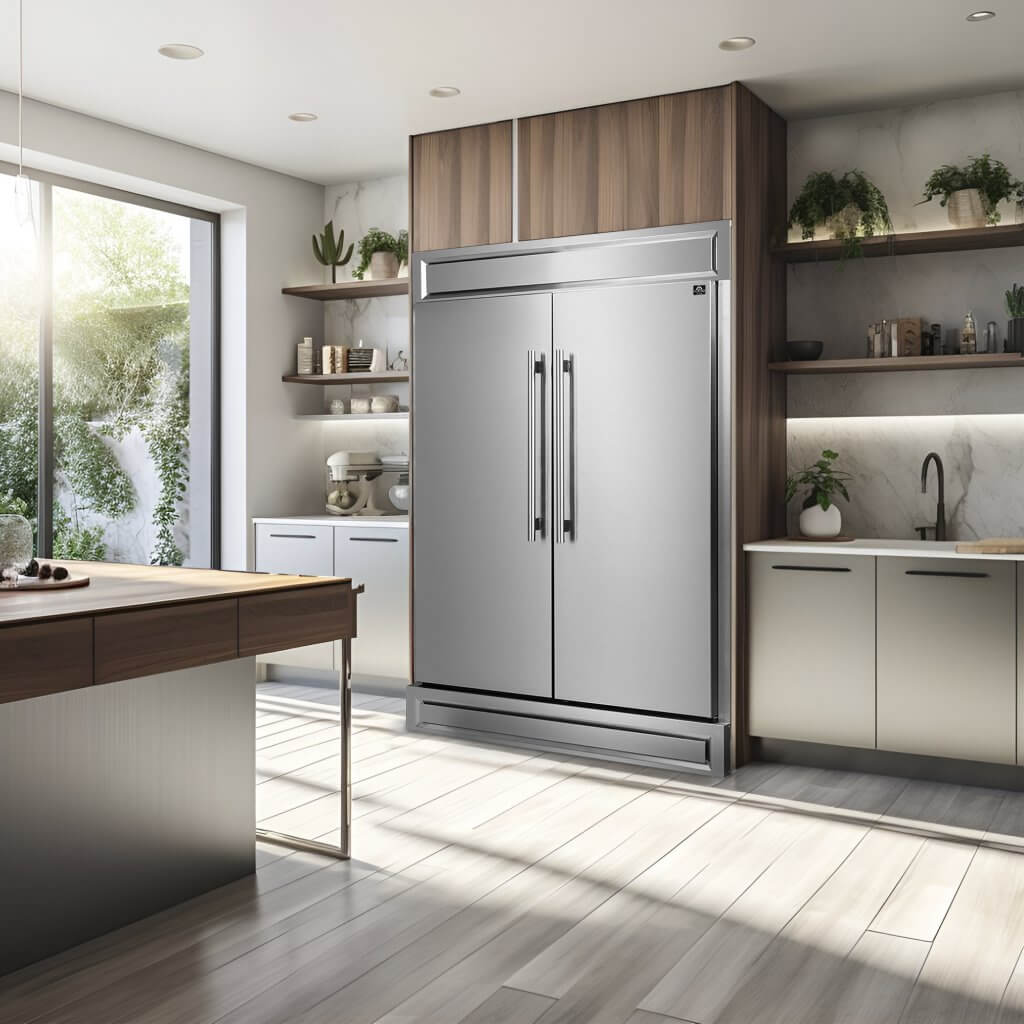 FORNO Maderno 60″ 2-PieceRefrigerator/Freezer Built-In with Decorative Grill Trim