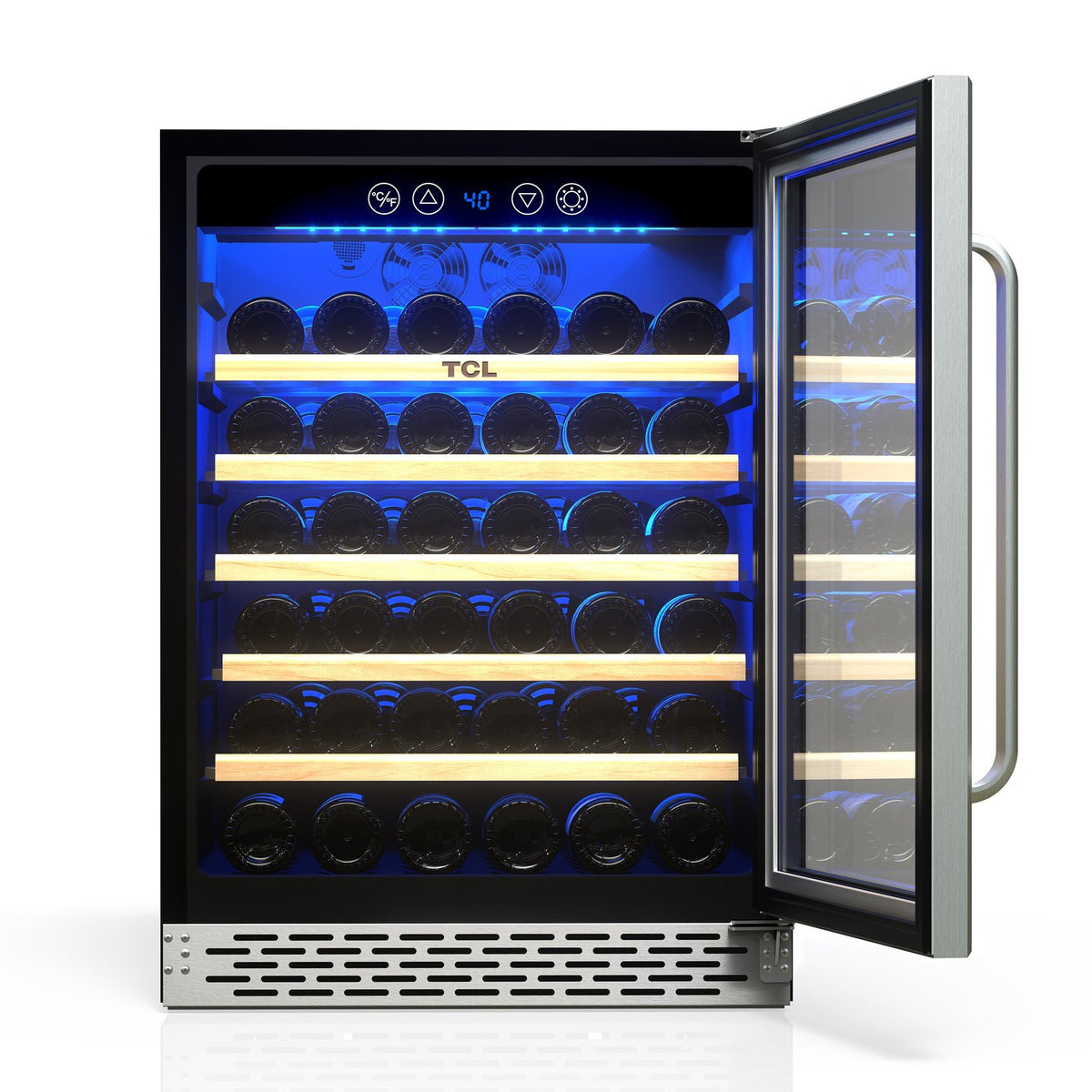 TCL TRW52B7AS 52 Bottle Single Temperate Zone Built-In Wine Cooler