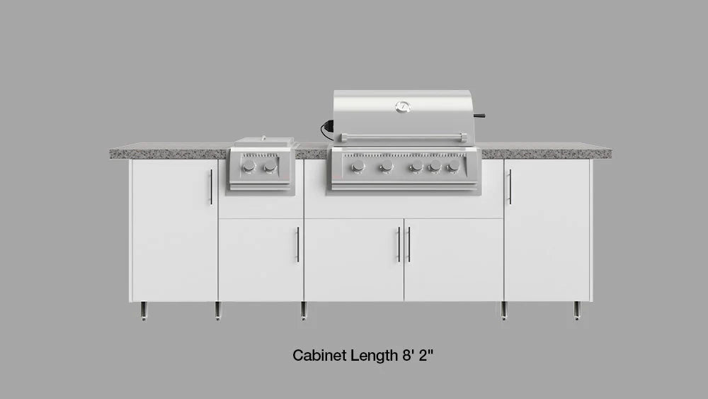 WEATHER STRONG Island1  96" Wide Modular Cabinetry For Outdoor Kitchen