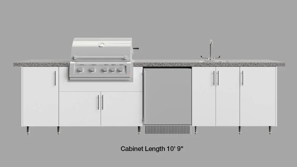 WEATHER STRONG Island3  102" Wide Modular Cabinetry For Outdoor Kitchen