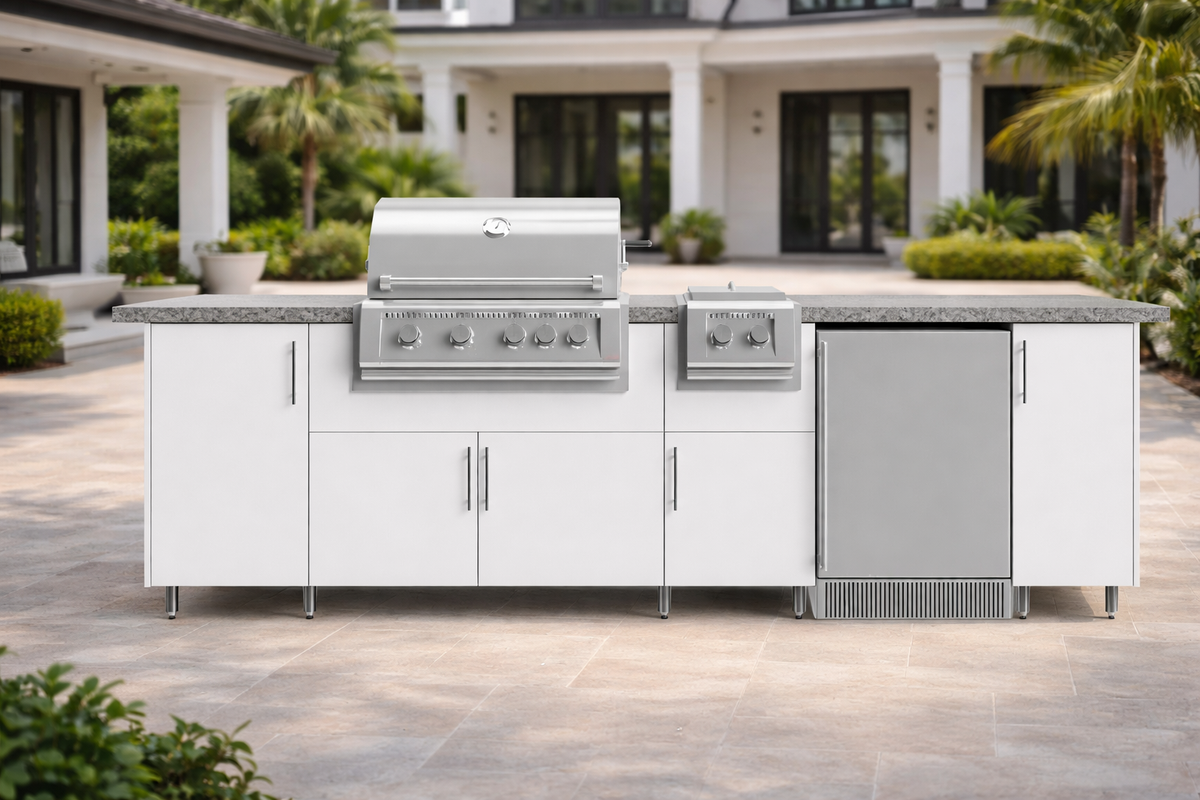 WEATHER STRONG Island2  96" Wide Modular Cabinetry For Outdoor Kitchen
