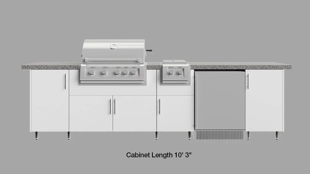 WEATHER STRONG Island2  96" Wide Modular Cabinetry For Outdoor Kitchen