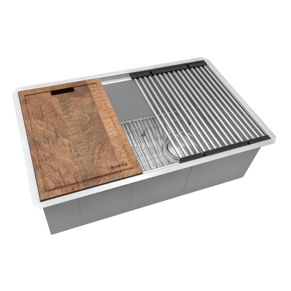 RUVATI RVH8591 33-inch Workstation Slope Bottom Offset Drain