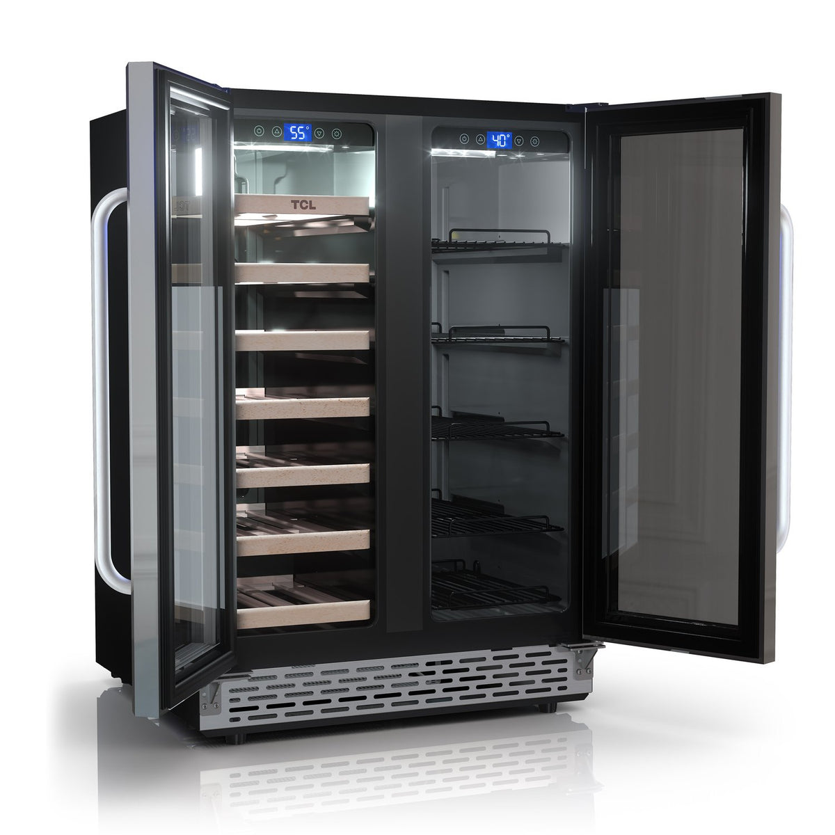 TCL TRD20B8AS 20 Bottle & 78 Can Dual Zone Wine & Beverage Cooler