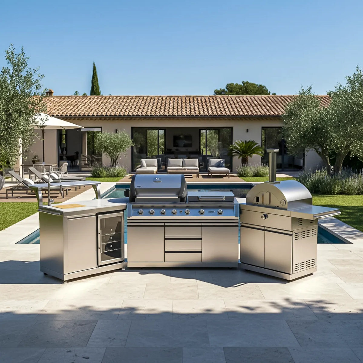 BROIL CHEF Paramount 8 Burner Classic S/S Pizza Oven Modular Suite