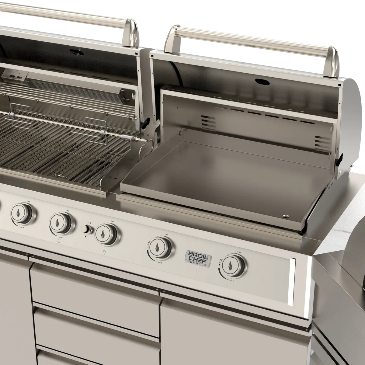 BROIL CHEF Yosemite 7 Burner S/S Griddle & Argentina BBQ Modular Suite