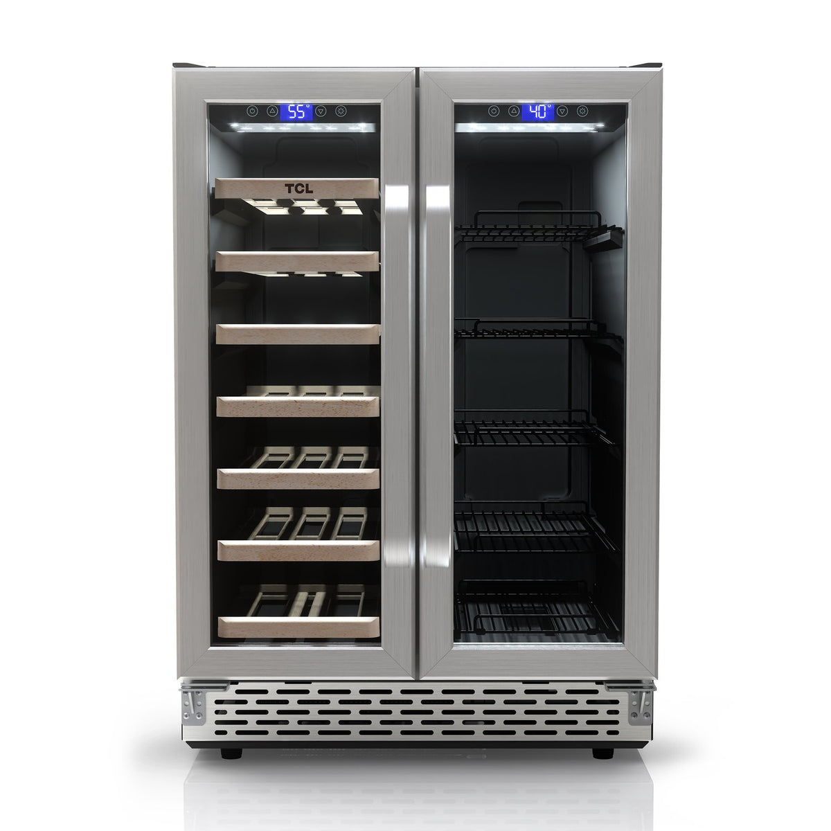 TCL TRD20B8AS 20 Bottle & 78 Can Dual Zone Wine & Beverage Cooler
