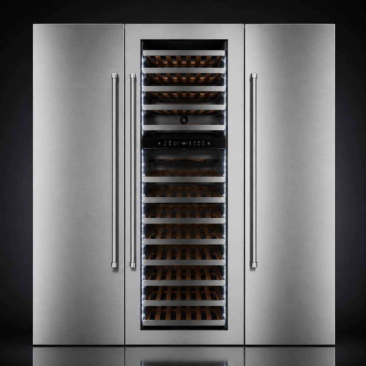 KUCHT K240W-SS 24-in Built-in Three Zones Wine Cooler - Stainless Door