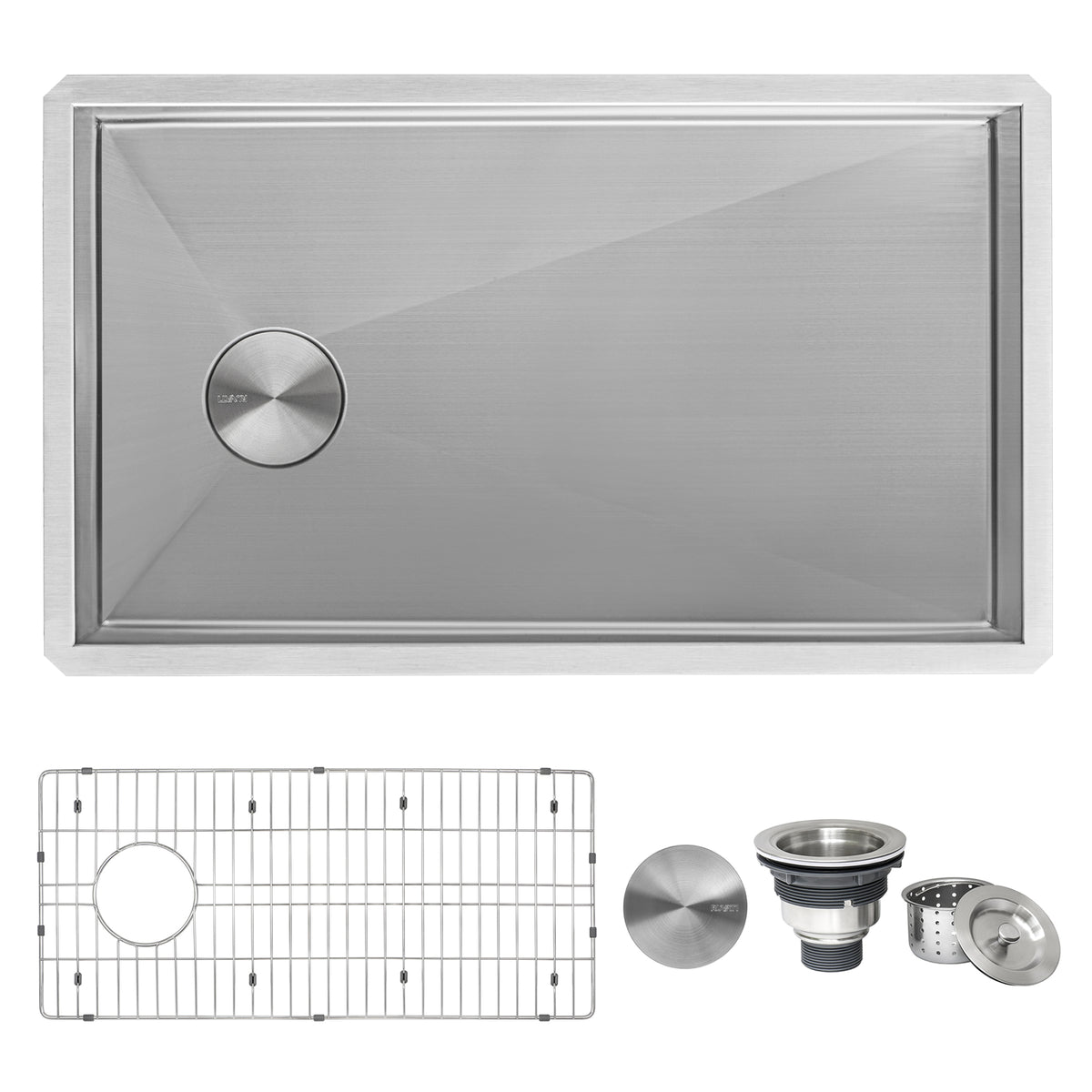 RUVATI RVH7490  32-inch Slope Bottom Offset Drain Reversible Kitchen Undermount Sink