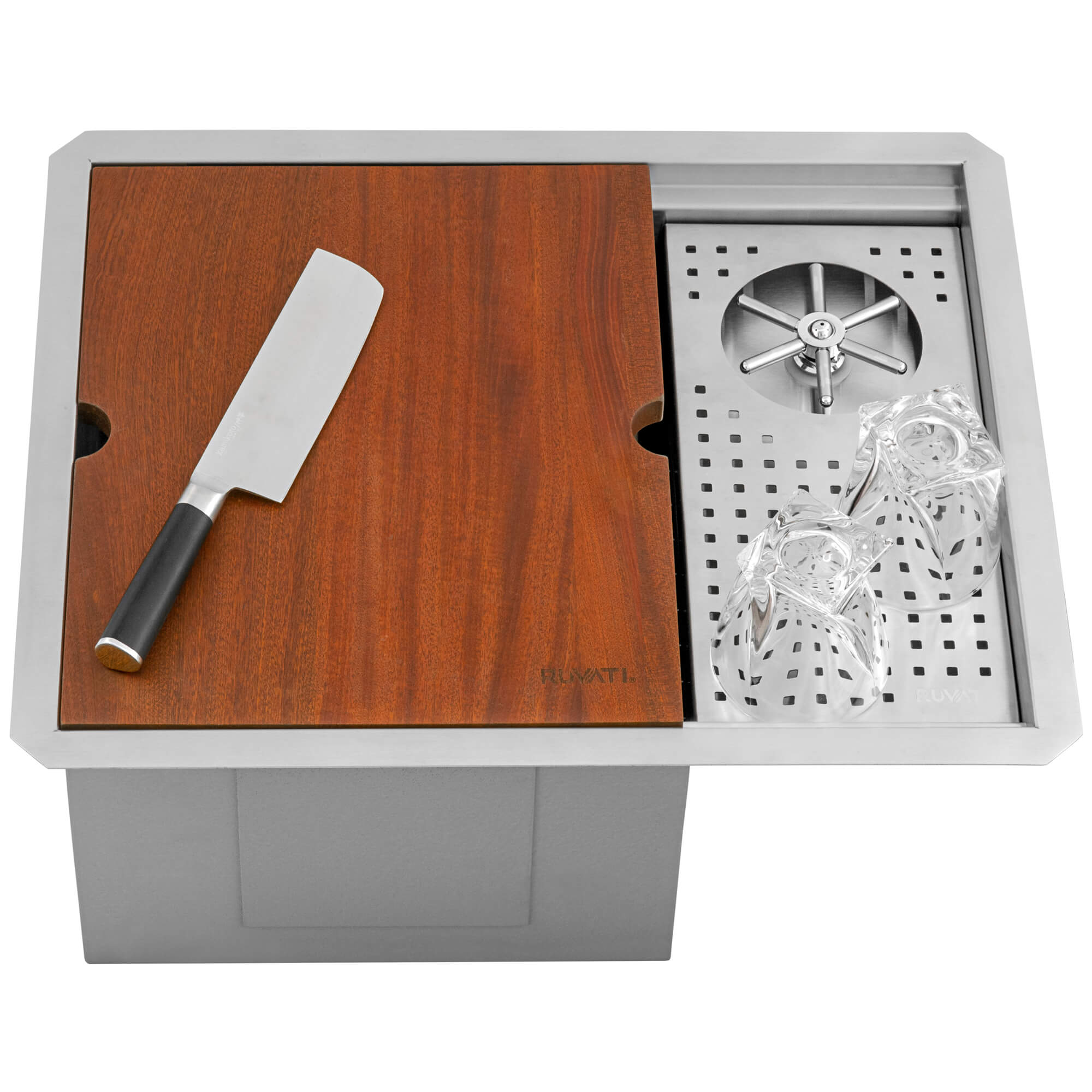 Gas Rinser RUVATI RVH8542ST Glass Rinser and Sink Combo 22 inch Workstation - ED ...
