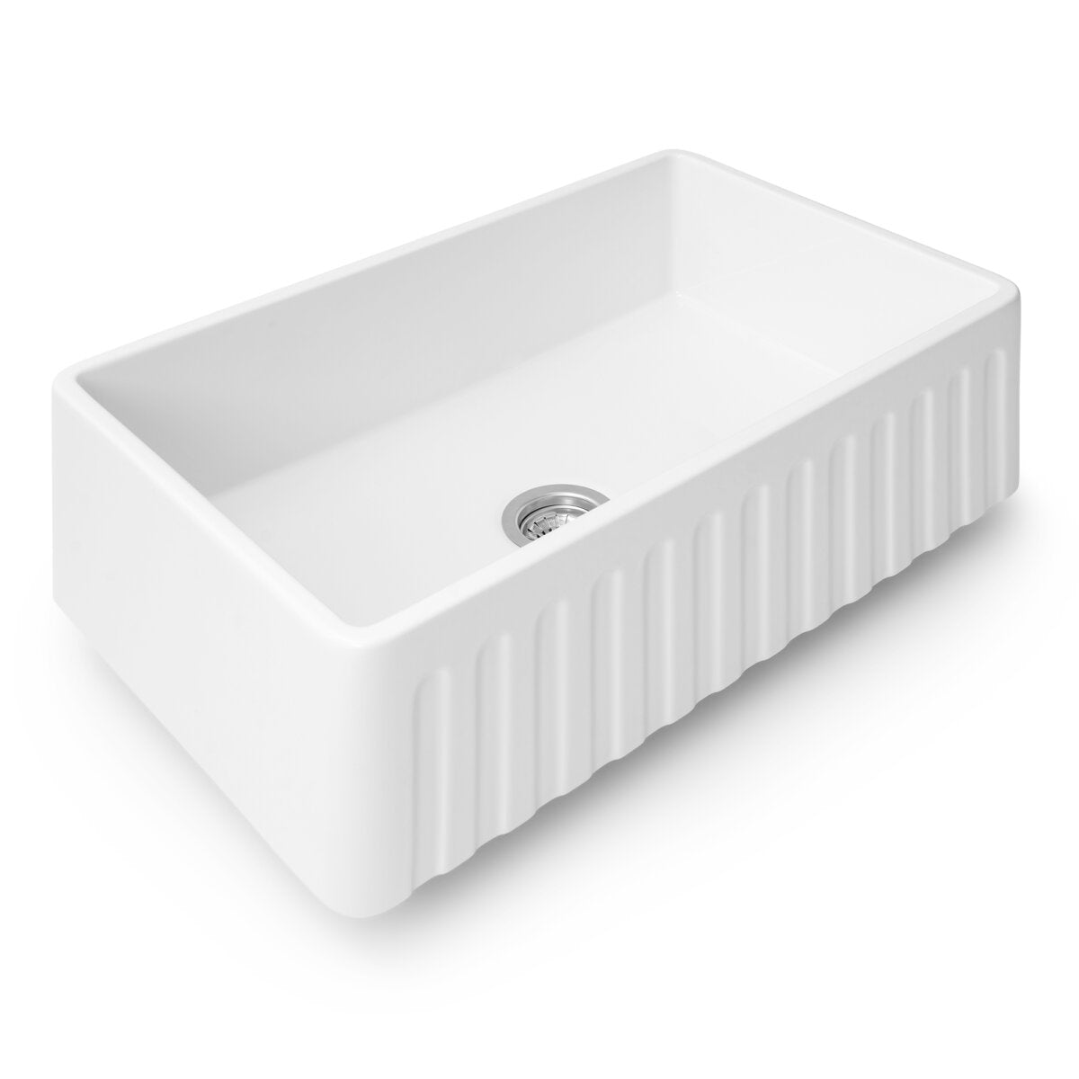 RUVATI RVL2100WH 30" Fireclay Reversible Farmhouse Apron-Front Kitchen Sink