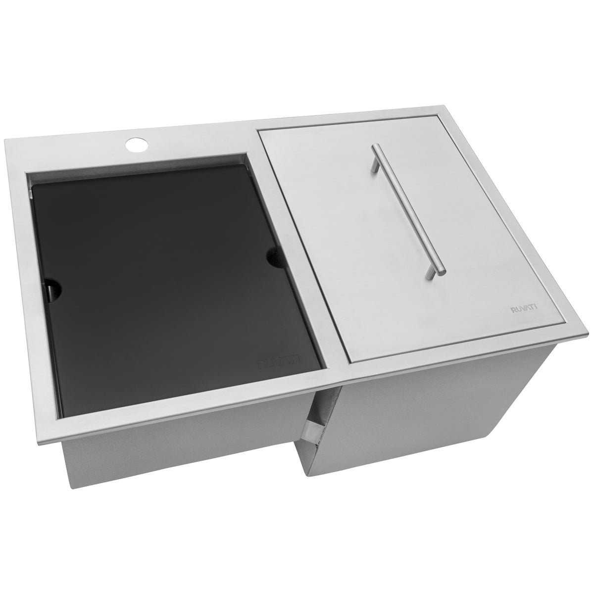 RUVATI RVQ6290 Insulated Ice Chest and Outdoor Sink 29 x 20 inch BBQ Workstation Topmount