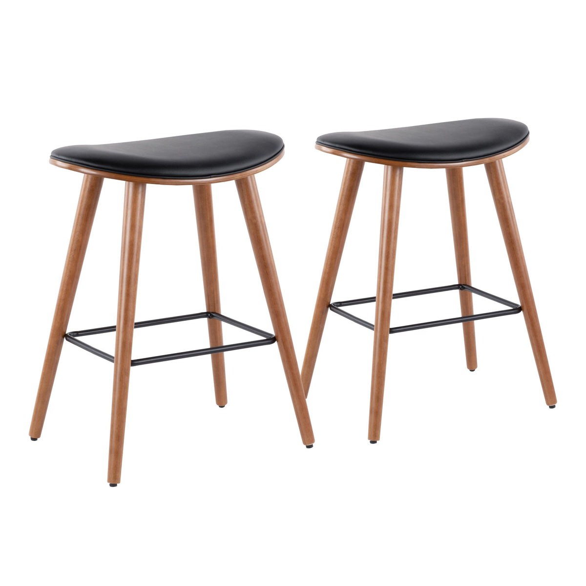 LUMISOURCE SADDLE 26&quot; FIXED-HEIGHT COUNTER STOOL - SET OF 2