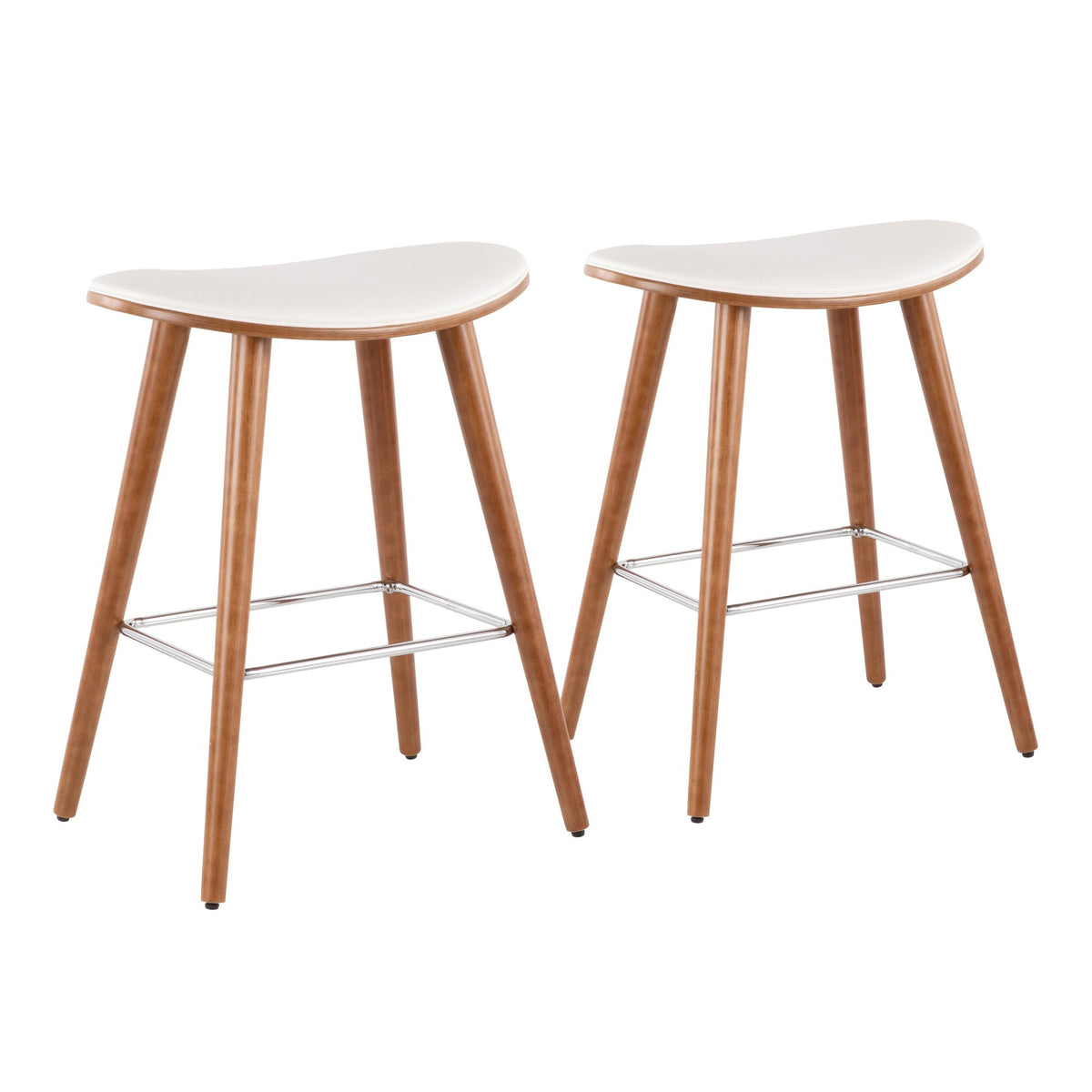 LUMISOURCE SADDLE 26&quot; FIXED-HEIGHT COUNTER STOOL - SET OF 2