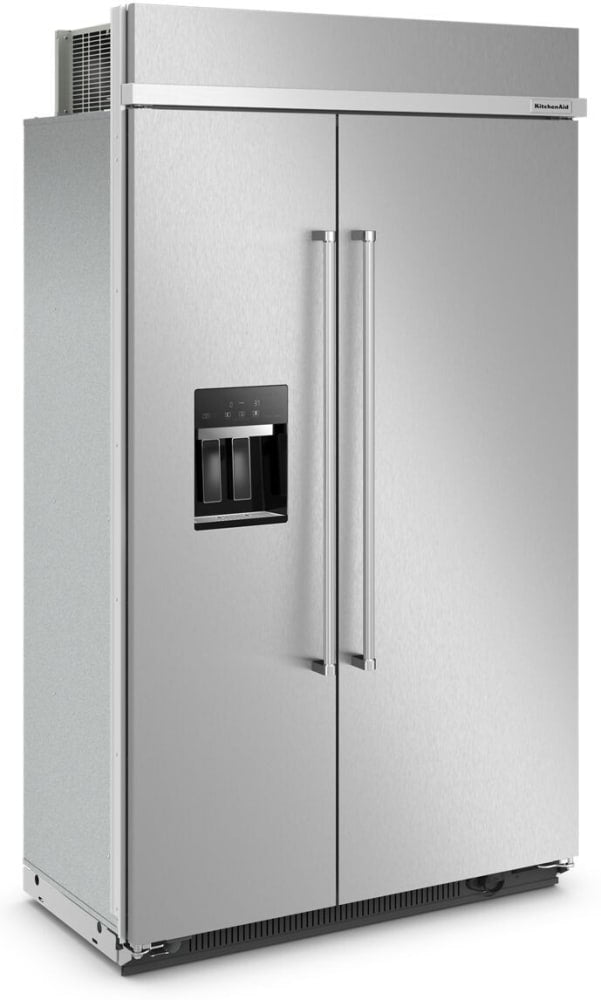 KITCHENAID KBSD708MSS 29.4 Cu. Ft. 48&quot; Built-In Side-By-Side Refrigerator With Ice And Water Dispenser