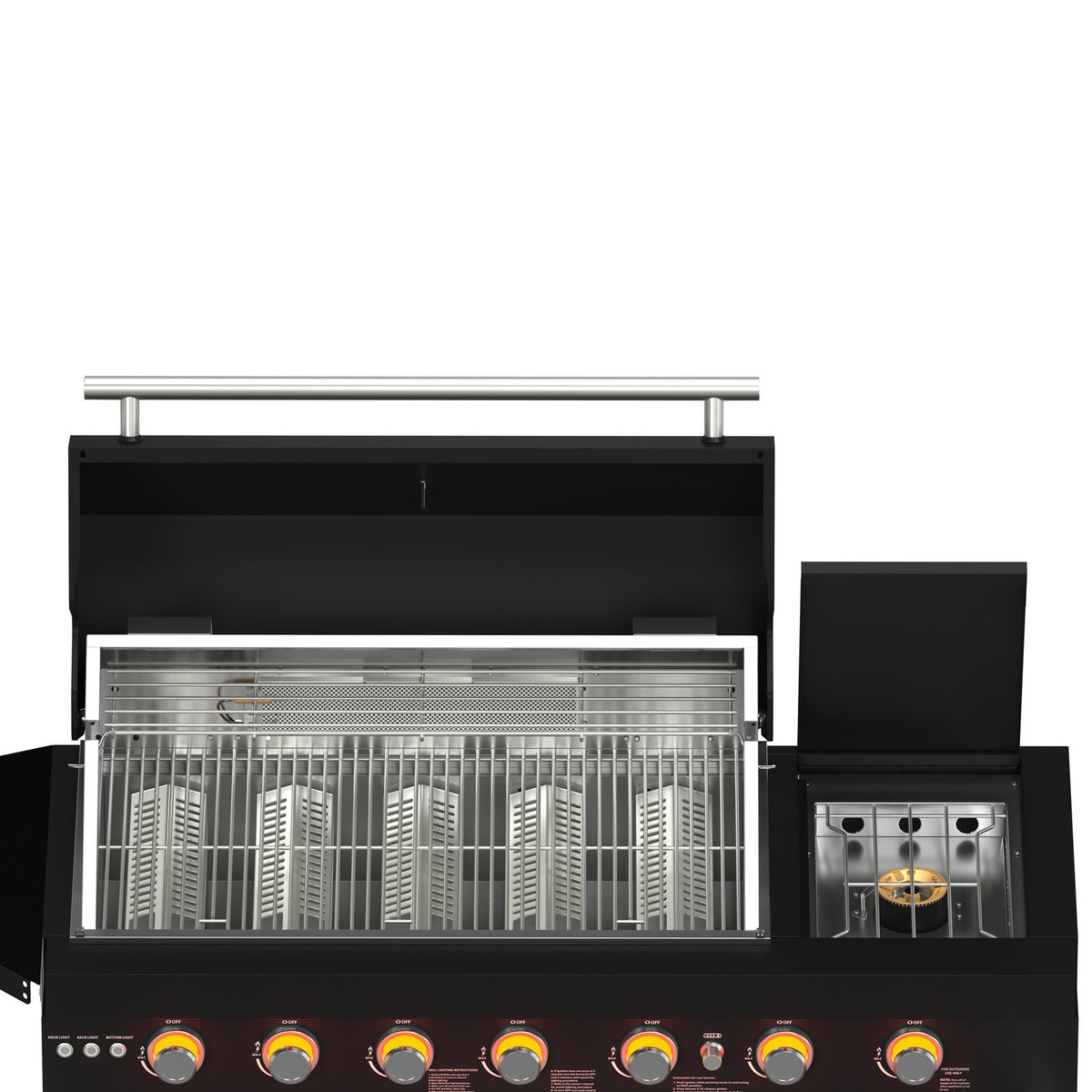 FORNO FODKT2551BLK Outdoor Kitchen w/ BBQ, Sink & Bar Module, Gas Pizza Oven - Black