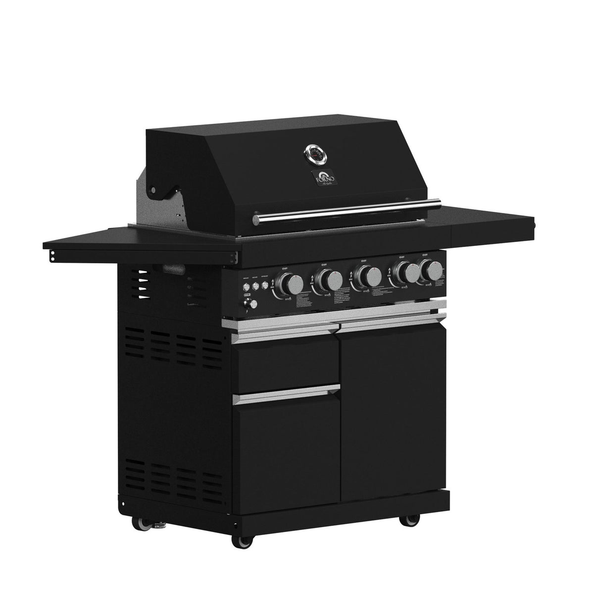 FORNO FODKT2582BLK Outdoor Kitchen w/ BBQ, Sink Module, Bar & Beverage Center - Black