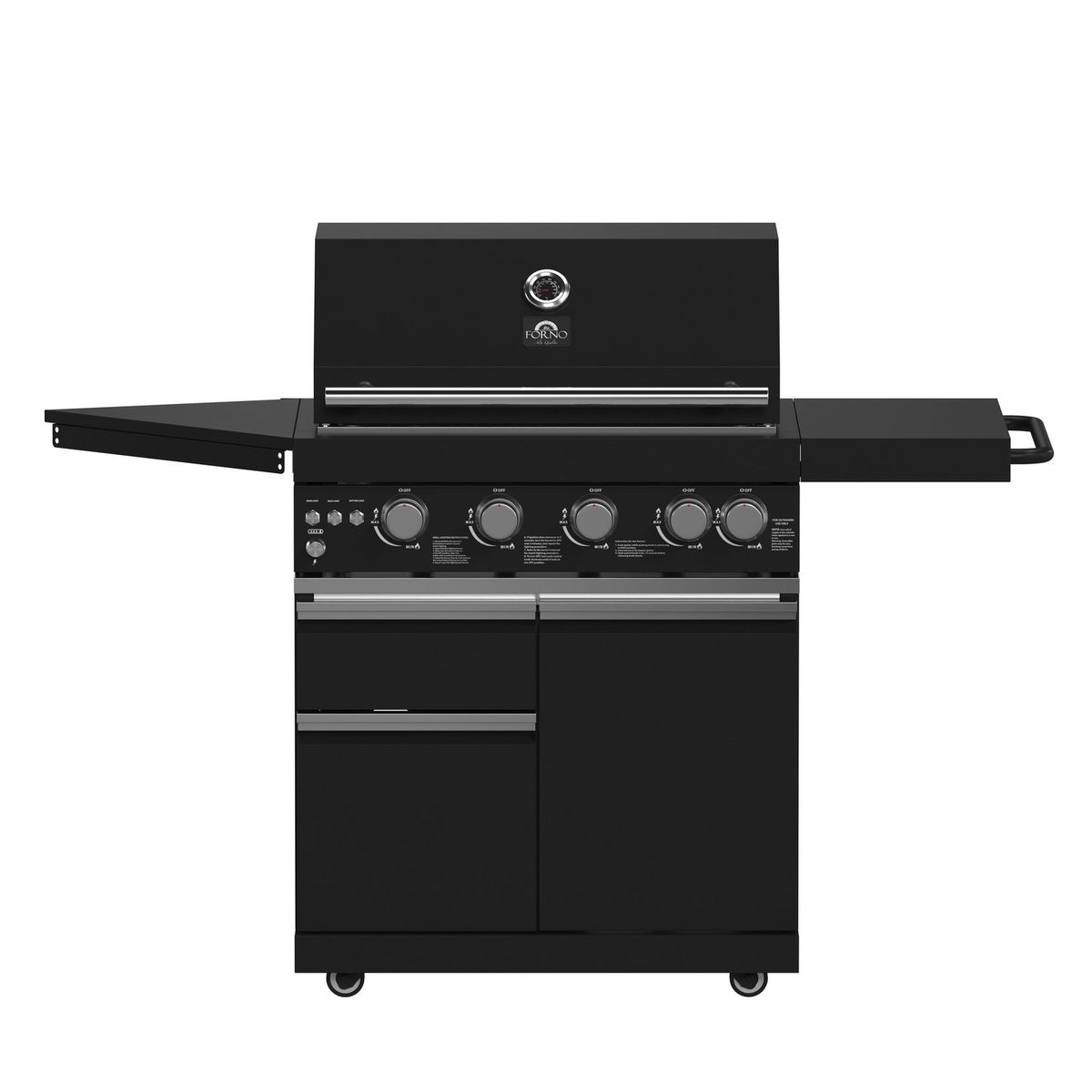 FORNO FODKT2582BLK Outdoor Kitchen w/ BBQ, Sink Module, Bar & Beverage Center - Black