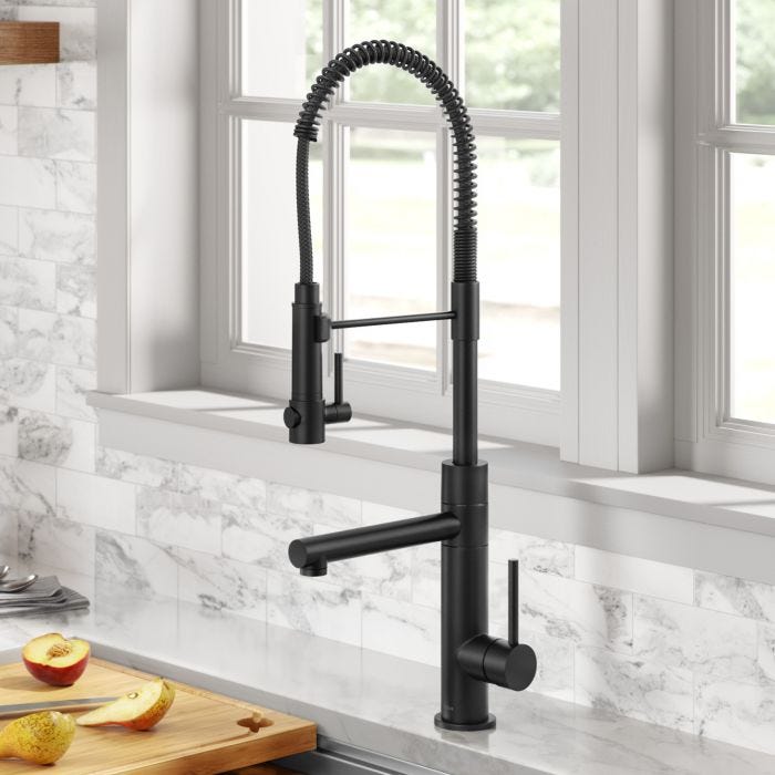 KRAUS Commercial Style Pre-Rinse Kitchen Faucet in Matte Black