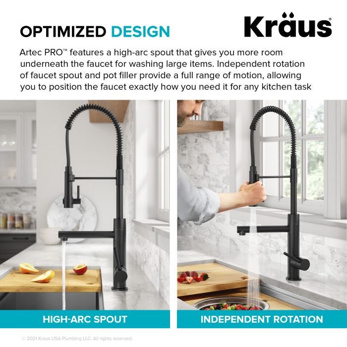 KRAUS Commercial Style Pre-Rinse Kitchen Faucet in Matte Black