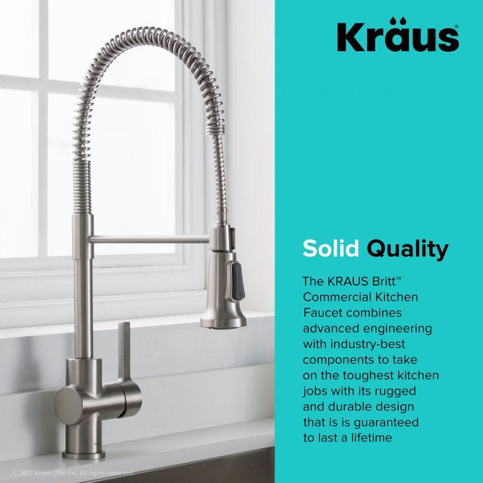 KRAUS Britt Commercial Style Kitchen Faucet in Spot Free Stainless Steel