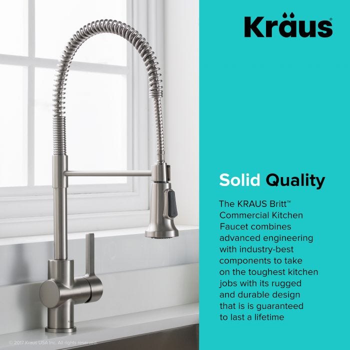 KRAUS Britt Commercial Style Kitchen Faucet in Antique Champagne Bronze