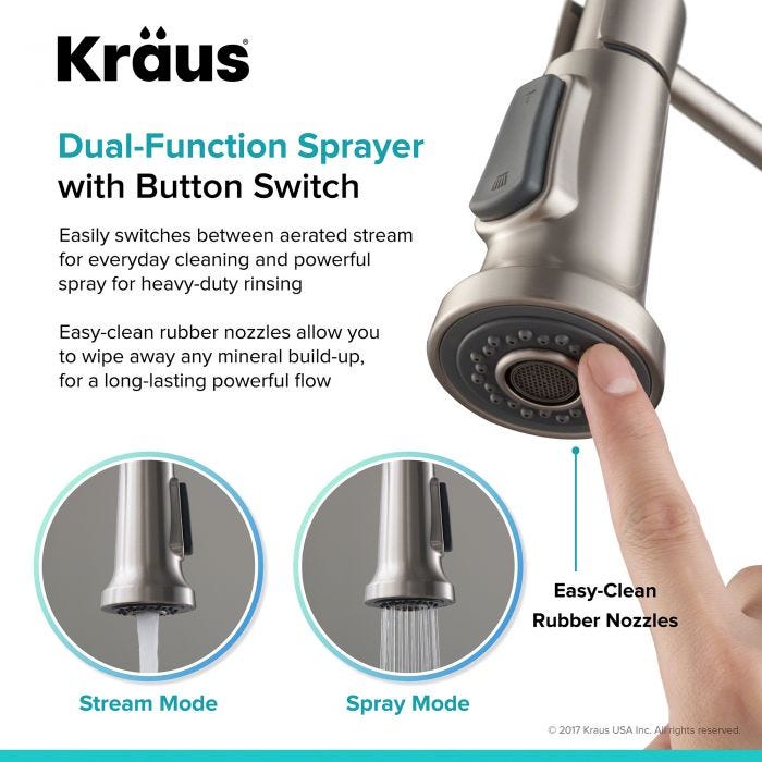 KRAUS Britt Commercial Style Kitchen Faucet in Spot Free Stainless Steel