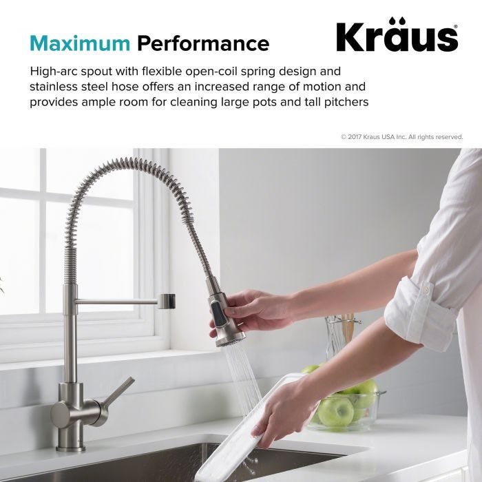 KRAUS Britt Commercial Style Kitchen Faucet in Spot Free Stainless Steel