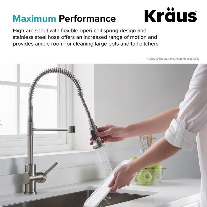 KRAUS Britt Commercial Style Kitchen Faucet in Brushed Gold/Matte Black