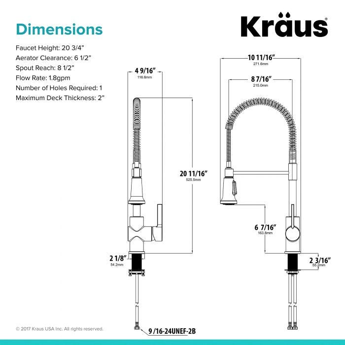 KRAUS Britt Commercial Style Kitchen Faucet in Antique Champagne Bronze