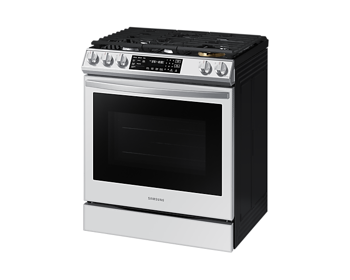 SAMSUNG NX60BB851512AP BESPOKE Slide-in Gas Range with Air Fry &amp; Convection - White Glass