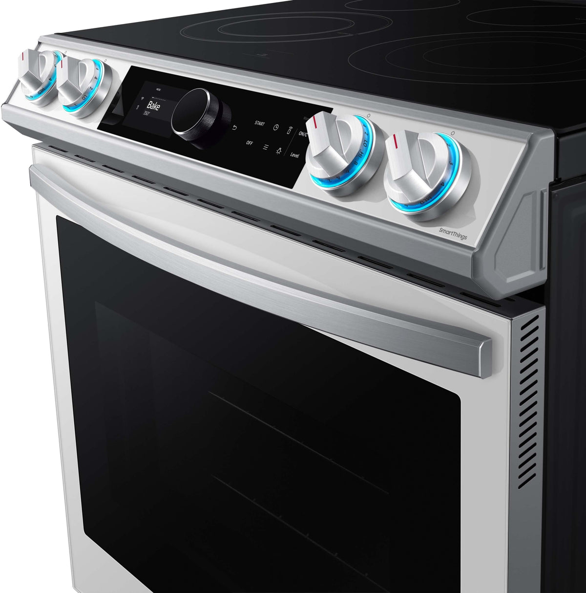 SAMSUNG NE63BB871112/AA Bespoke Slide-in Electric Range 6.3 cu. ft. with Air Fry in White Glass