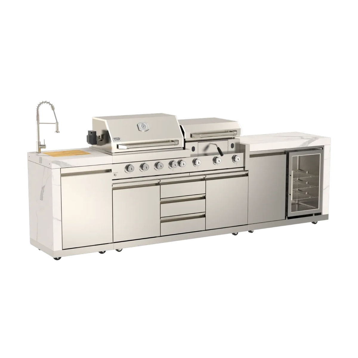 BROIL CHEF Yosemite 8 Burner S/S Griddle & Air-fryer Modular Suite
