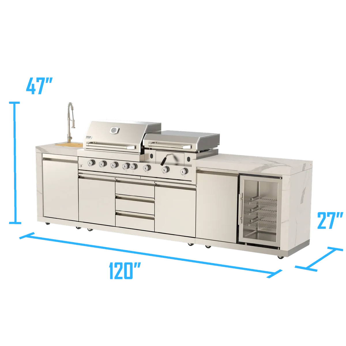 BROIL CHEF Yosemite 8 Burner S/S Griddle & Air-fryer Modular Suite