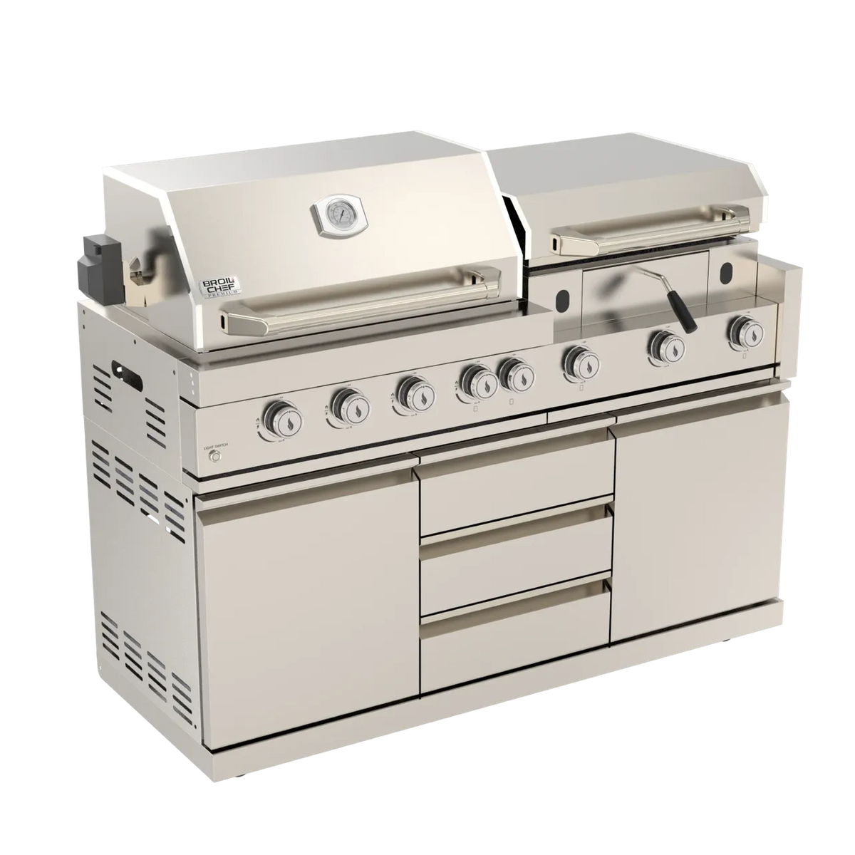 BROIL CHEF Yosemite 8 Burner S/S Griddle & Air-fryer Modular Suite