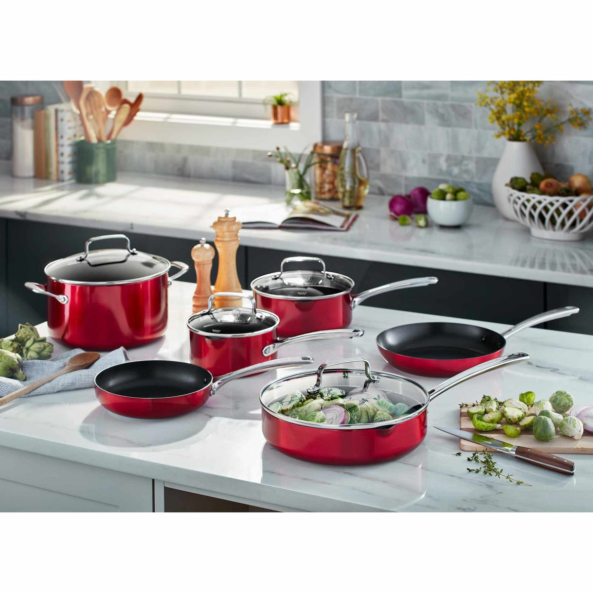 KITCHENAID KC3AS10GD Cookware SS 10pc Candy Apple