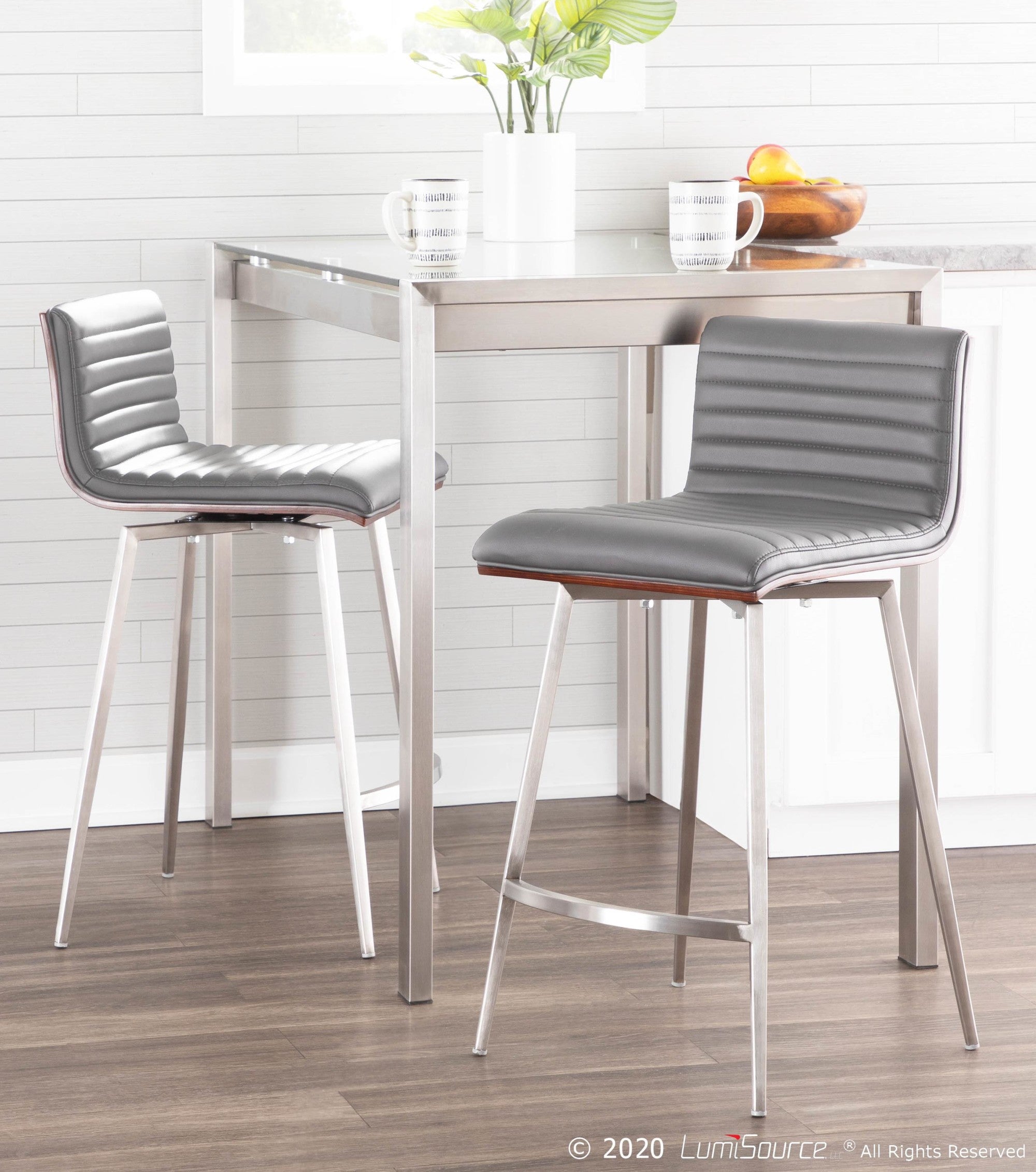 LUMISOURCE MASON SWIVEL COUNTER STOOL SET OF 2 ED Supply