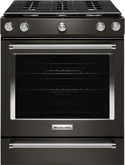 KITCHENAID KSGG700EBS 30-Inch 5-Burner Gas Slide-In Convection Range