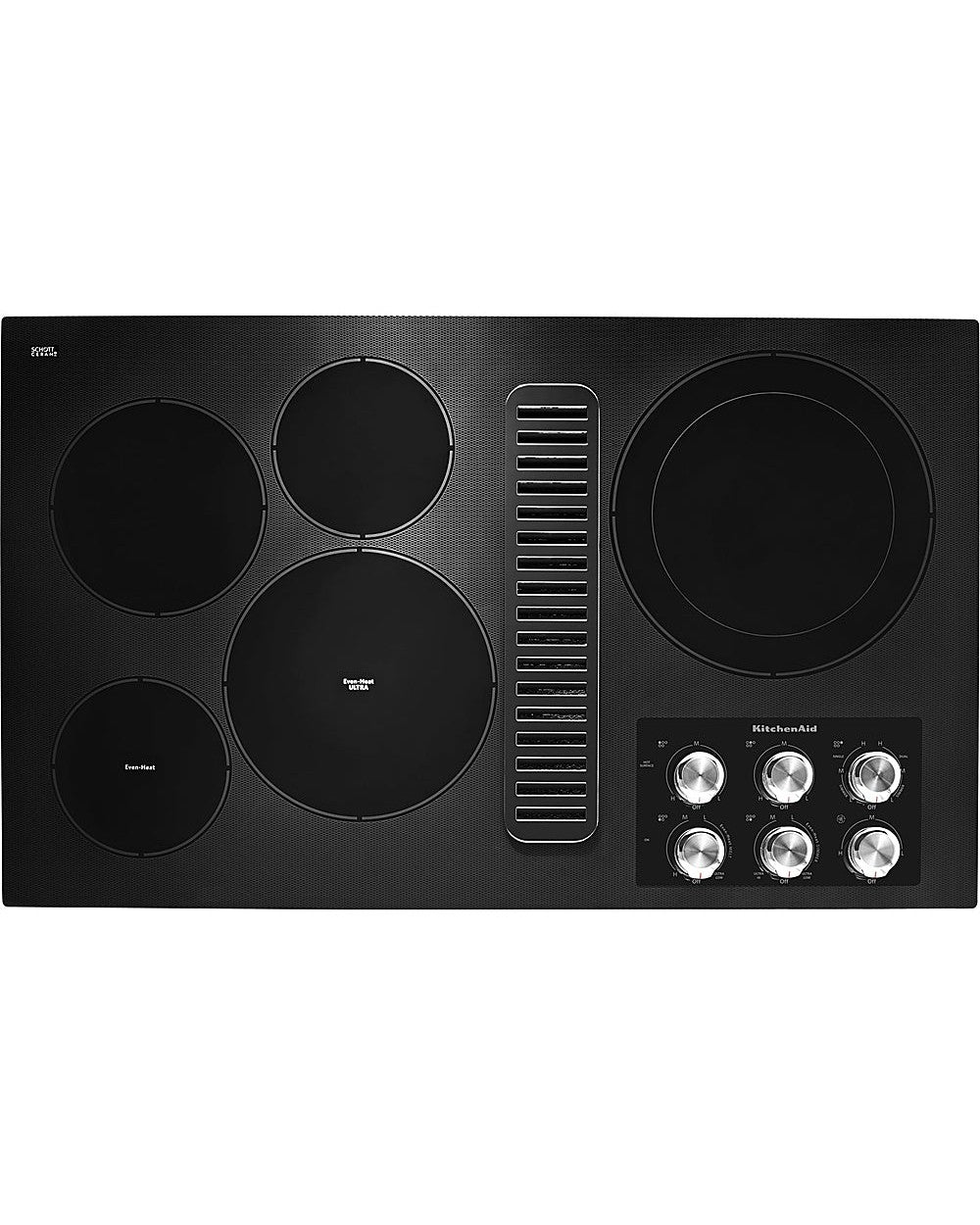 KITCHENAID KCED606GBL 36&quot; Electric Downdraft Cooktop with 5 Elements