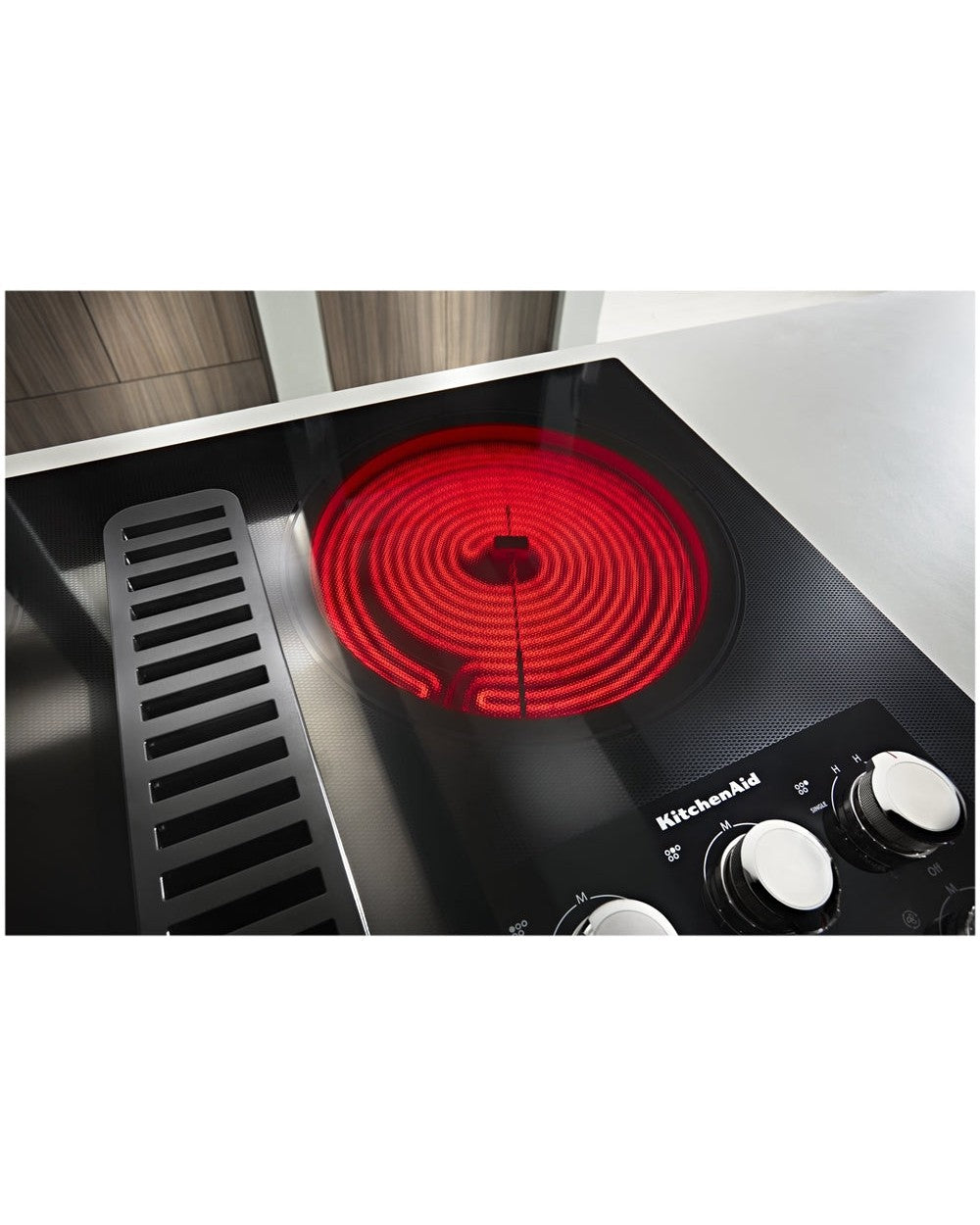 KITCHENAID KCED606GBL 36&quot; Electric Downdraft Cooktop with 5 Elements