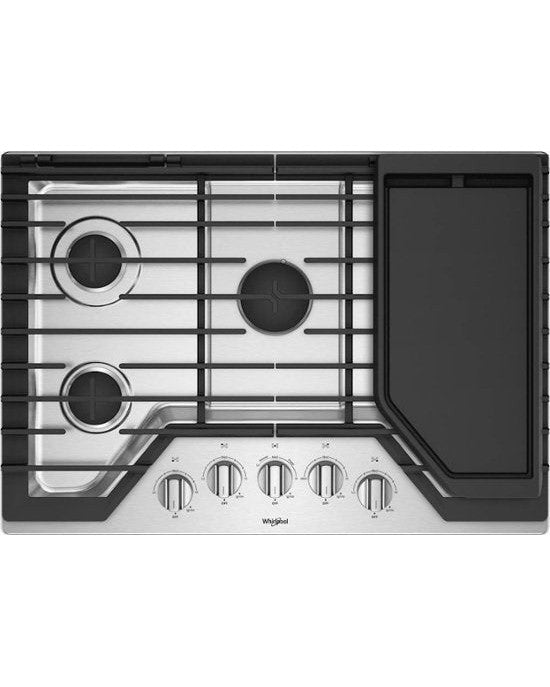 WHIRLPOOL WCG97US0HS 30-inch Gas Cooktop with Griddle