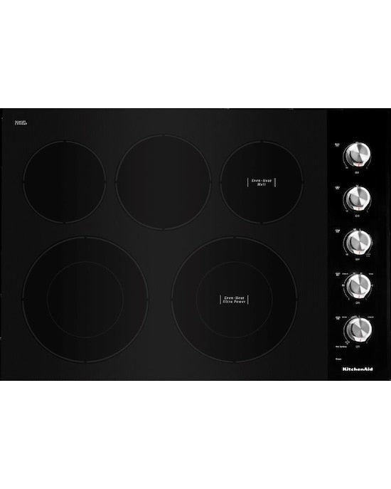 KITCHENAID KCES550HBL 30&quot; Electric Cooktop with 5 Elements