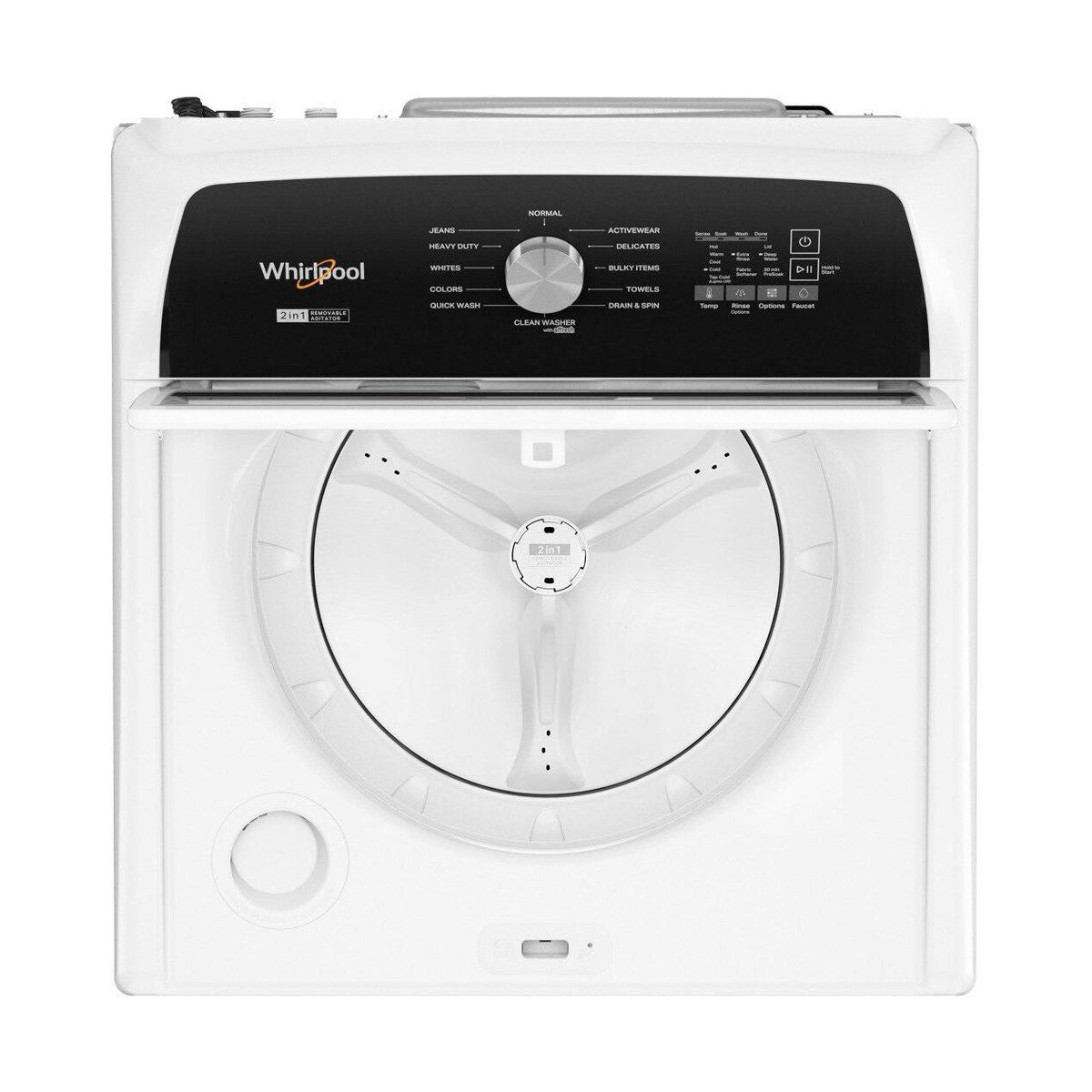 WHIRLPOOL WTW5057LW 4.7–4.8 Cu. Ft. Top Load Washer with 2 in 1 Removable Agitator