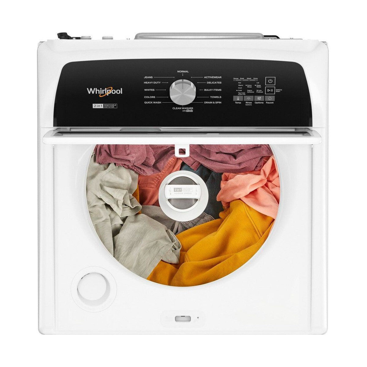 WHIRLPOOL WTW5057LW 4.7–4.8 Cu. Ft. Top Load Washer with 2 in 1 Removable Agitator