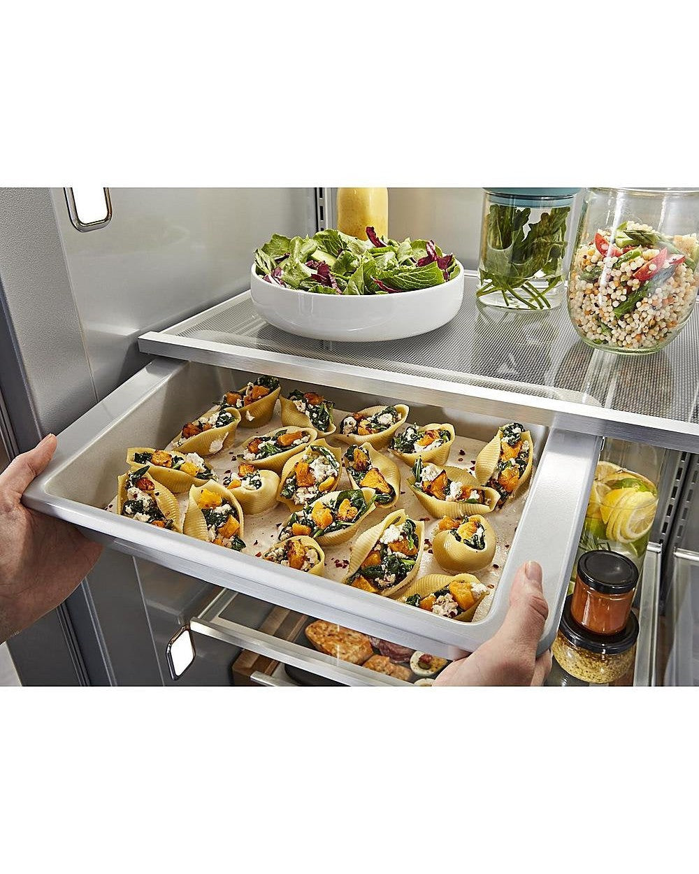 KITCHENAID KBSD708MPS  48&quot; Built-In Side-by-Side Refrigerator with Ice and Water Dispenser