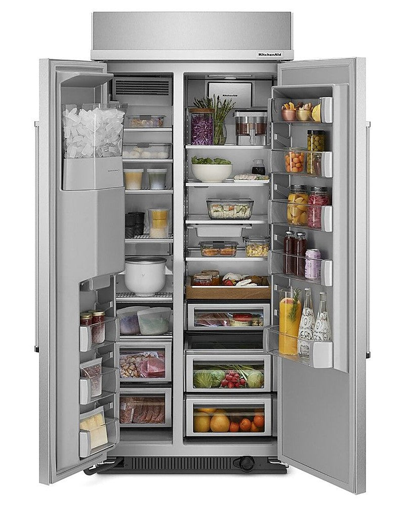 KITCHENAID KBSD702MPS 42&quot; Built-In Side-by-Side Refrigerator with Ice and Water Dispenser